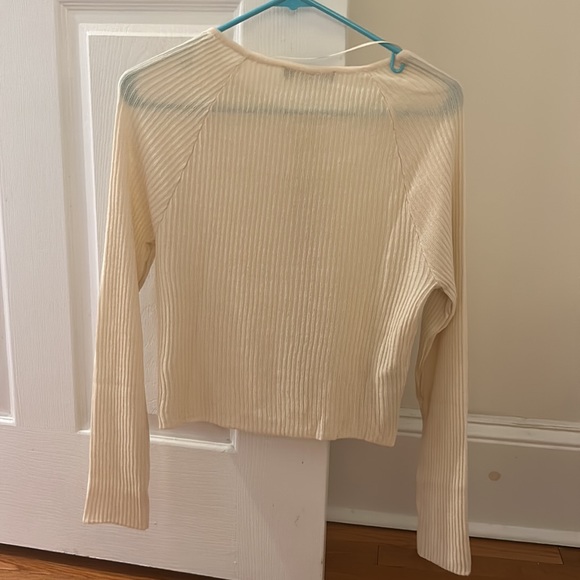 Mango cream thin button up sweater size small - Picture 2 of 3